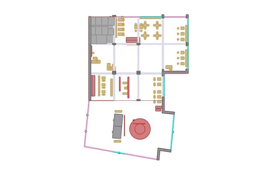 EmergentAI Column Urbanism hotel lobby floor plan