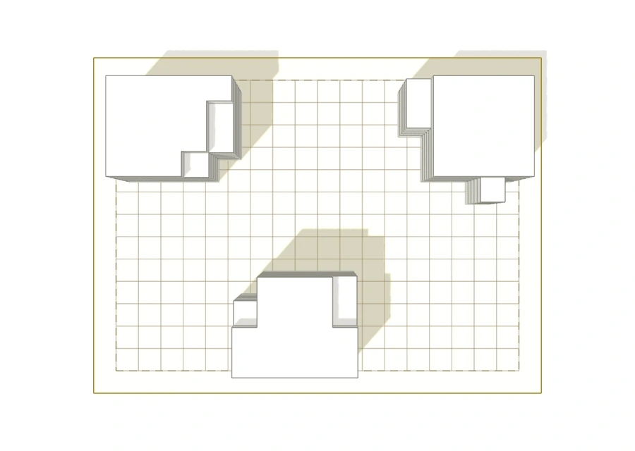 NexusAI regular grid massing generated by the planning engine