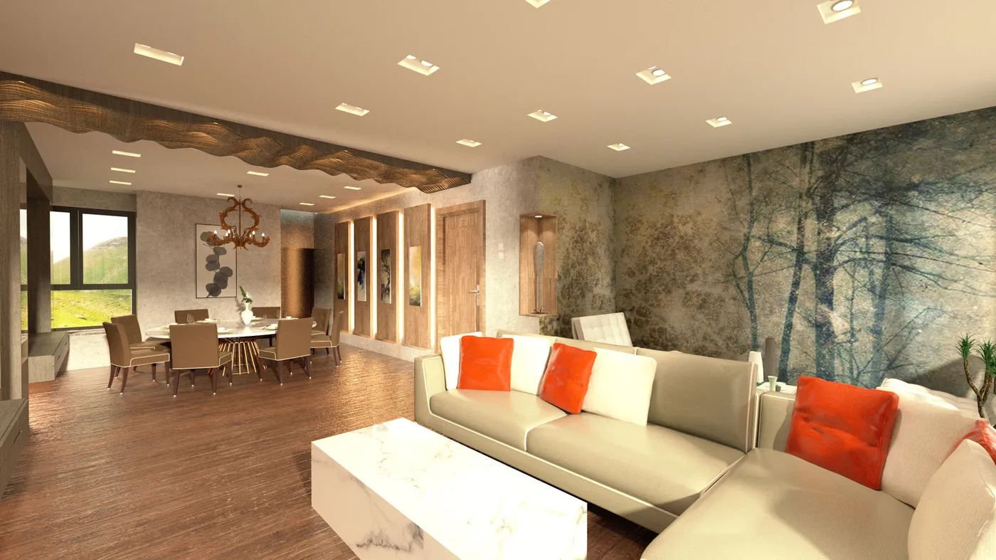 Living Room with reading area at back